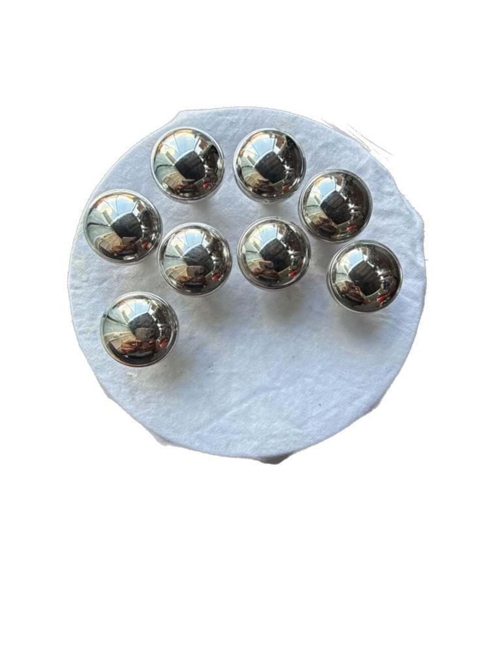 Set of 8 Vintage Chrome Sphere Cabinet Knobs